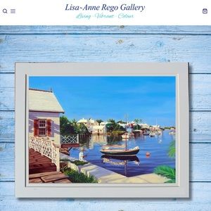 Lisa - Anne Rego Gallery Bermuda Classic Harbourfront 16” x13” Framed Print